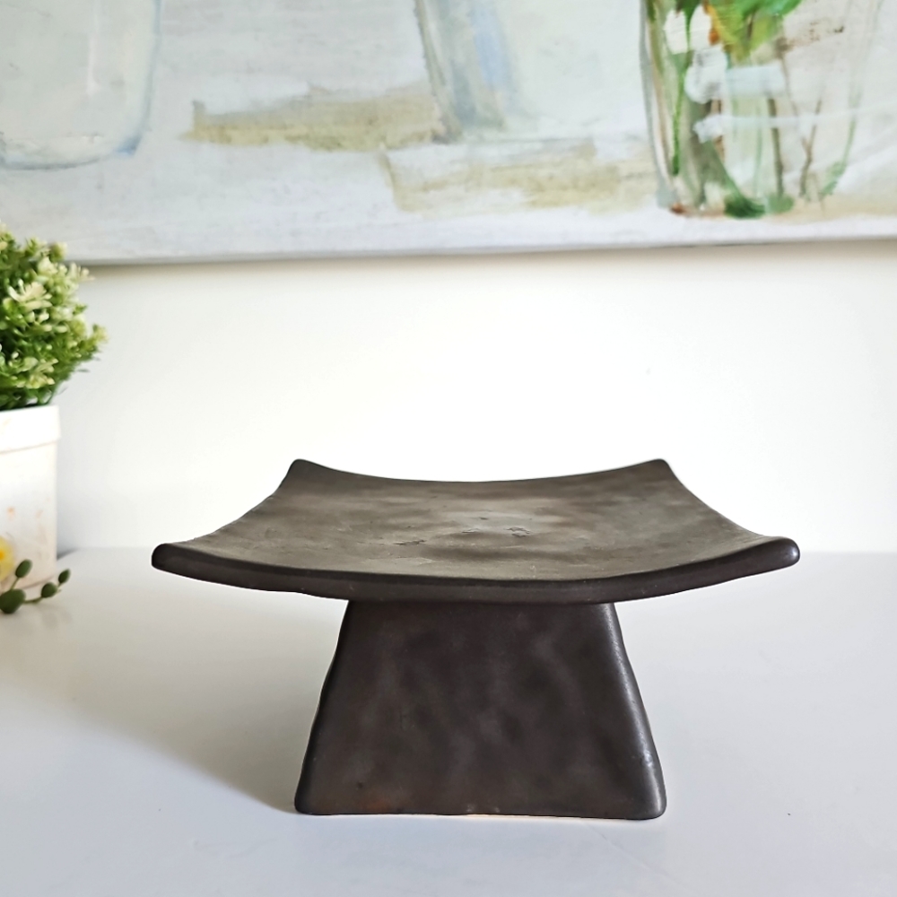 Square Ceramic Incense Cone, Minimalist Spa, Aromatherapy Modern Candle Holder